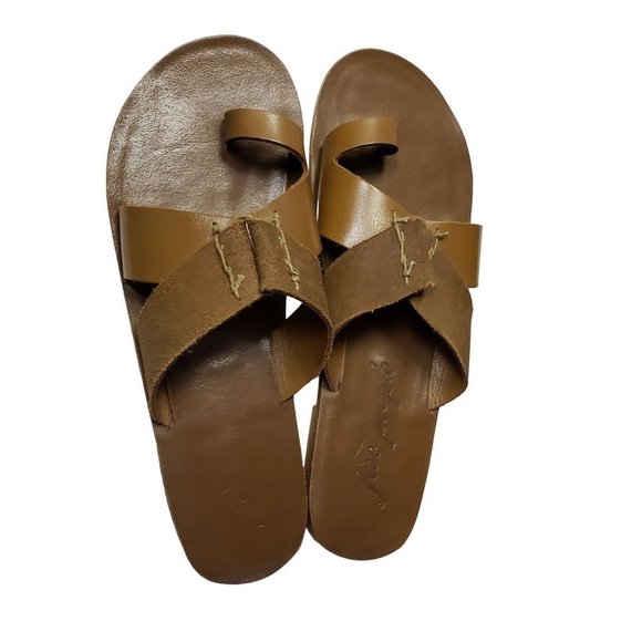 Free People Brown Sandals Minimalist Summer Style - Picture 4 of 14